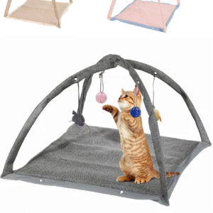 Manta de Juego para Gatos 54×54×36 cm – Con 4 Juguetes Colgantes y Variantes Disponibles