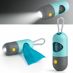 Dispensador de Bolsas para Perros con LED – Portabolsas Práctico y Visible en la Noche (10 bolsas incluidas)