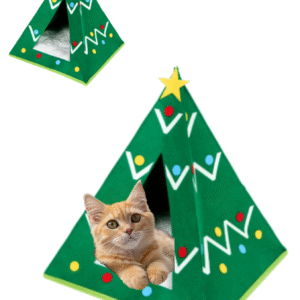 Tienda para gatos árbol de Navidad | Refugio navideño para gatos